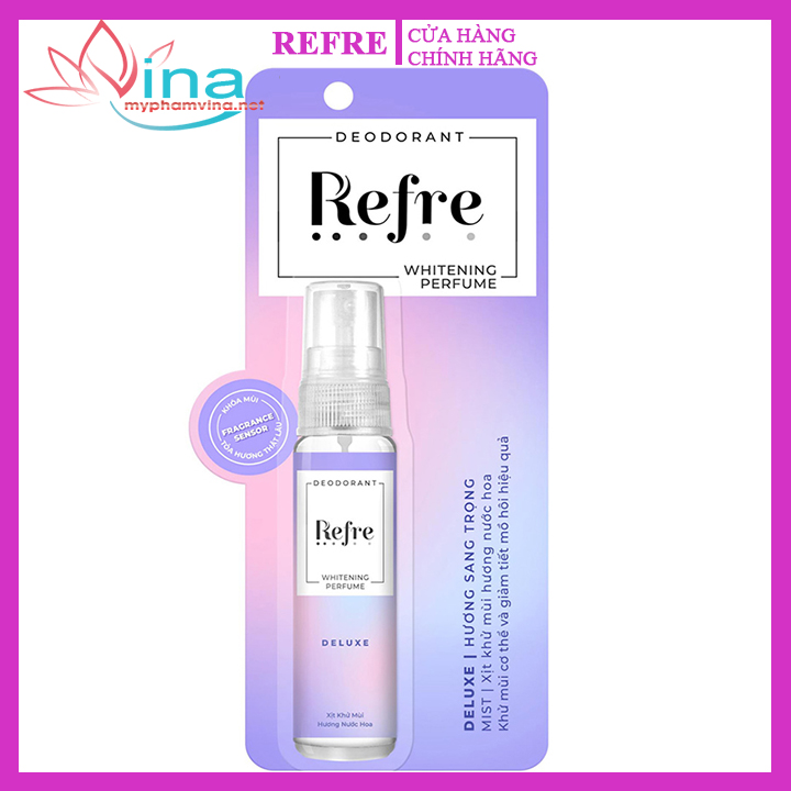 Xịt khử mùi hương nước hoa Refre Whiterning Deluxe (Hương sang trọng) 30ml