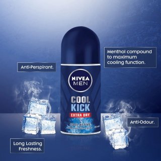 Lăn khử mùi Nam Nivea Men Cool Kick Mát lạnh chai 50ml 2