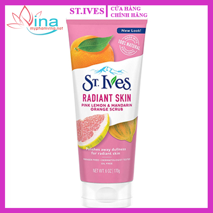 Tẩy Tế Bào Chết St.Ives Radiant Skin Pink Lemon & Mandarin Orange Scrub (170g) 1
