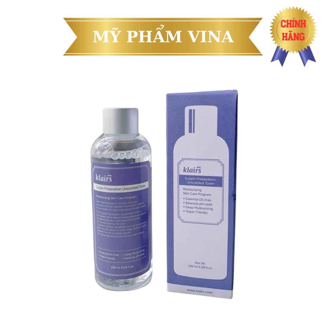 Nước hoa hồng không mùi Klairs Supple Preparation Unscented Toner 180ml 2