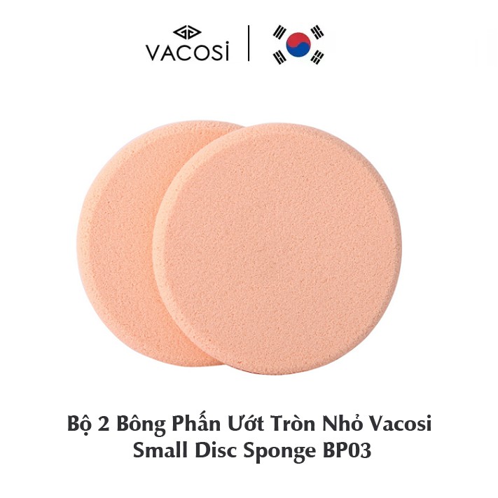BÔNG PHẤN ƯỚT VACOSI SMALL DISC SPONGE BP03 - TRÒN NHỎ BỊCH 2 CÁI