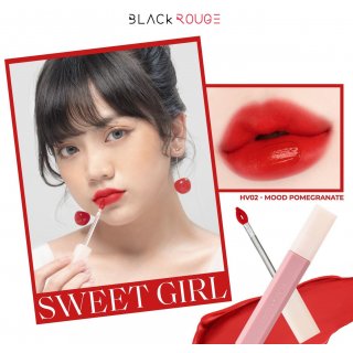 SON KEM LÌ, MỊN MÔI BLACK ROUGE HALF N HALF WATER VELVET 3.5G - HV02 - Mood Pomegranate: Đỏ hồng lựu 2