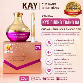 KEM KAY KY5 DƯỠNG TRẮNG DA CHỐNG NẮNG CẤP ẨM CAO CẤP - Tặng kèm 1 ống huyết thanh kích trắng da