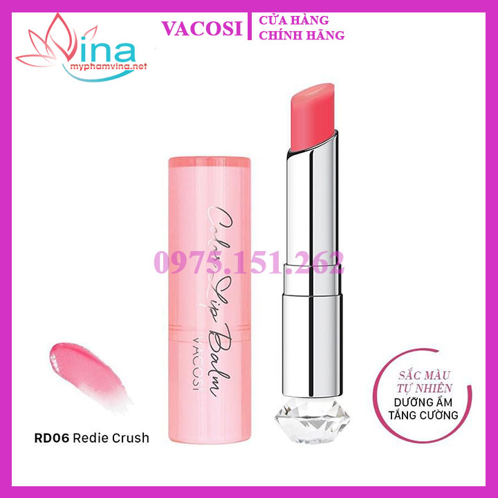 Son Dưỡng Môi Vacosi Color Lip Balm RD06 - Redie Crush - Màu Đỏ 3g