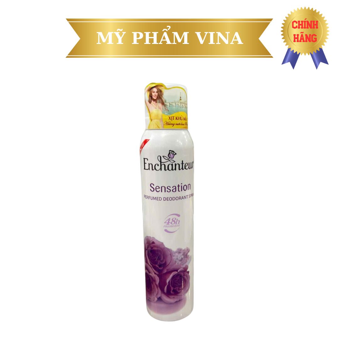 Xịt Khử Mùi Hương Nước Hoa Enchanteur Sensation 150ml