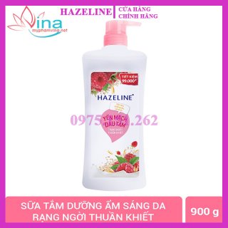SỮA TẮM HAZELINE DƯỠNG ẨM SÁNG DA YẾN MẠCH DÂU TẰM 900GR 1