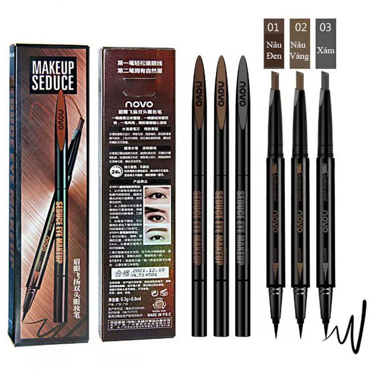 Chì Kẻ Mày 2in1 NoVo Makeup Seduce (KẺ MÀY + KẺ MẮT) 2