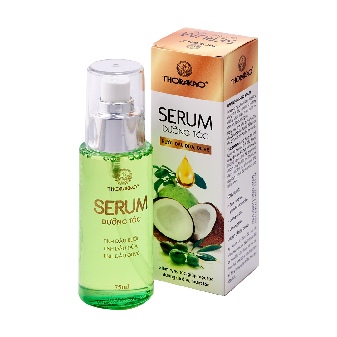 Serum dưỡng tóc kích thích mọc tóc Thorakao 75ml (Bưởi, Dầu Dừa, Olive)