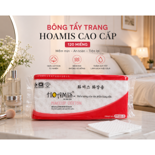 BÔNG TẨY TRANG HOAMIS CAO CẤP 120 MIẾNG