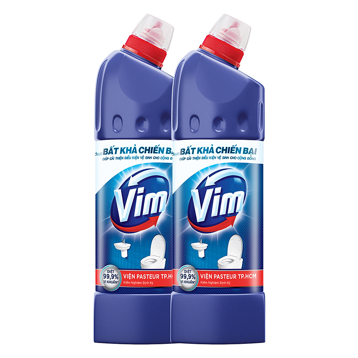 Nước tẩy bồn cầu Vim diệt khuẩn xanh biển 880ml 2