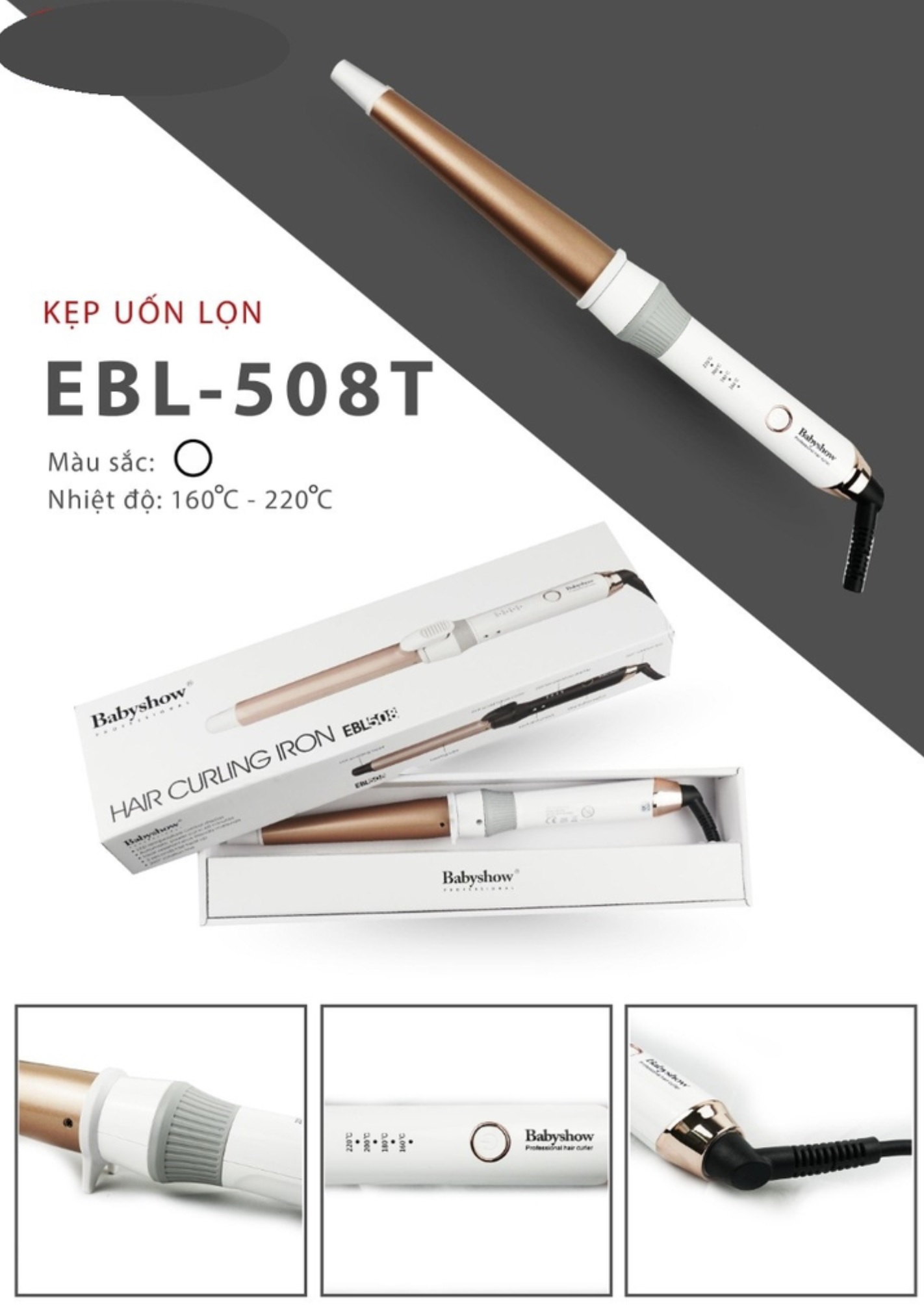 Máy uốn tóc xoăn lọn Baby Show New Ceramic Hair Curling Iron EBL 508 1