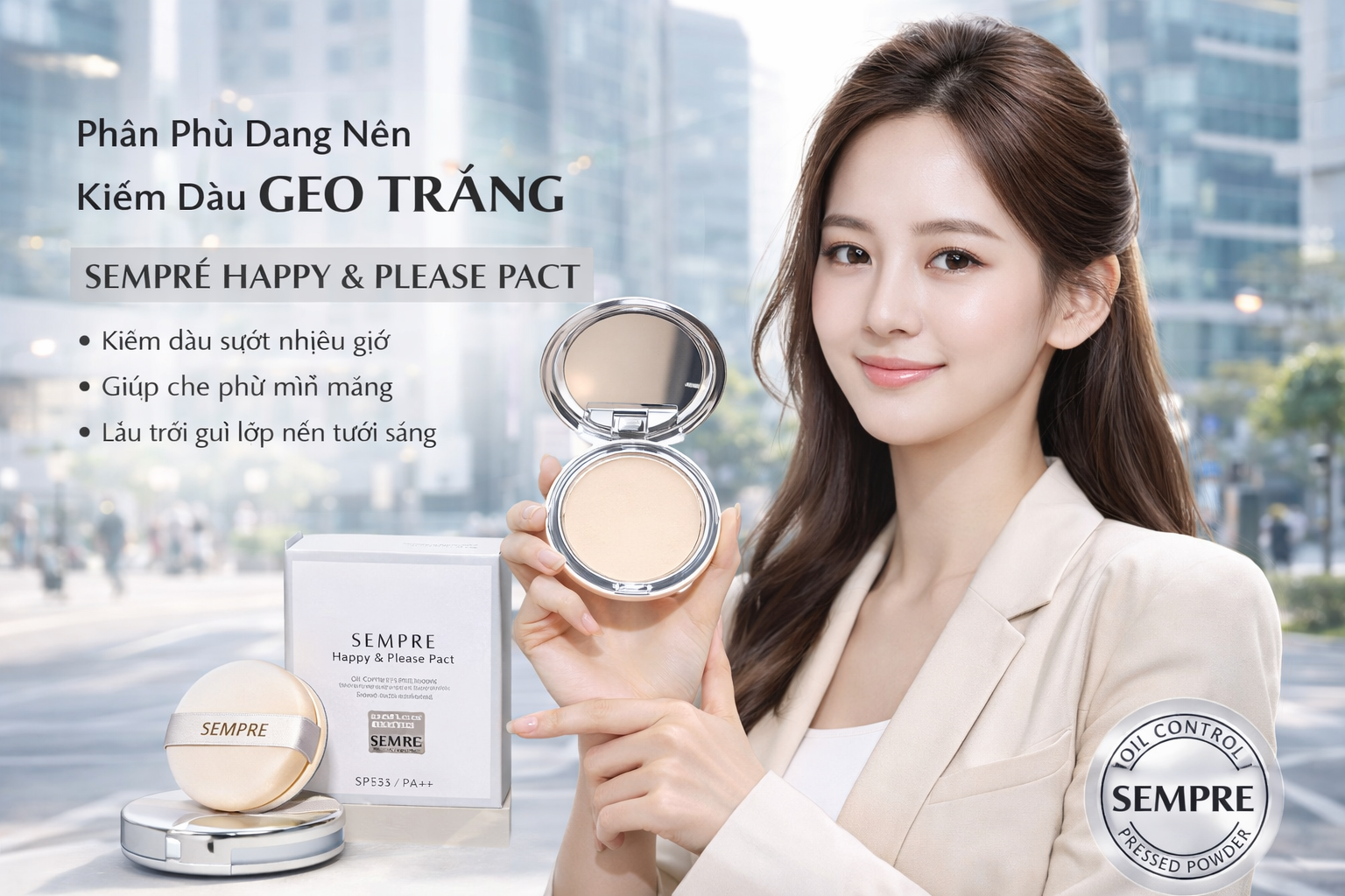 Phấn Phủ Geo Sempre Happy & Please Pact 22g 1