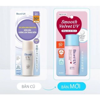 Sữa Chống Nắng Màng Nhung Kiểm Soát Bóng Nhờn Biore UV Smooth Velvet Oil Control Milk SPF50+ PA++++ 30ml 1