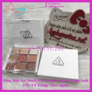 Màu Mắt 3ce Multi Eye Color Palette Trong Suốt 9 Ô - Vỏ Trắng - Shot Again 1