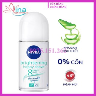 Lăn Ngăn Mùi Nivea Brightening Happy Shave Sáng Mịn Làm Dịu Da 50ml 1