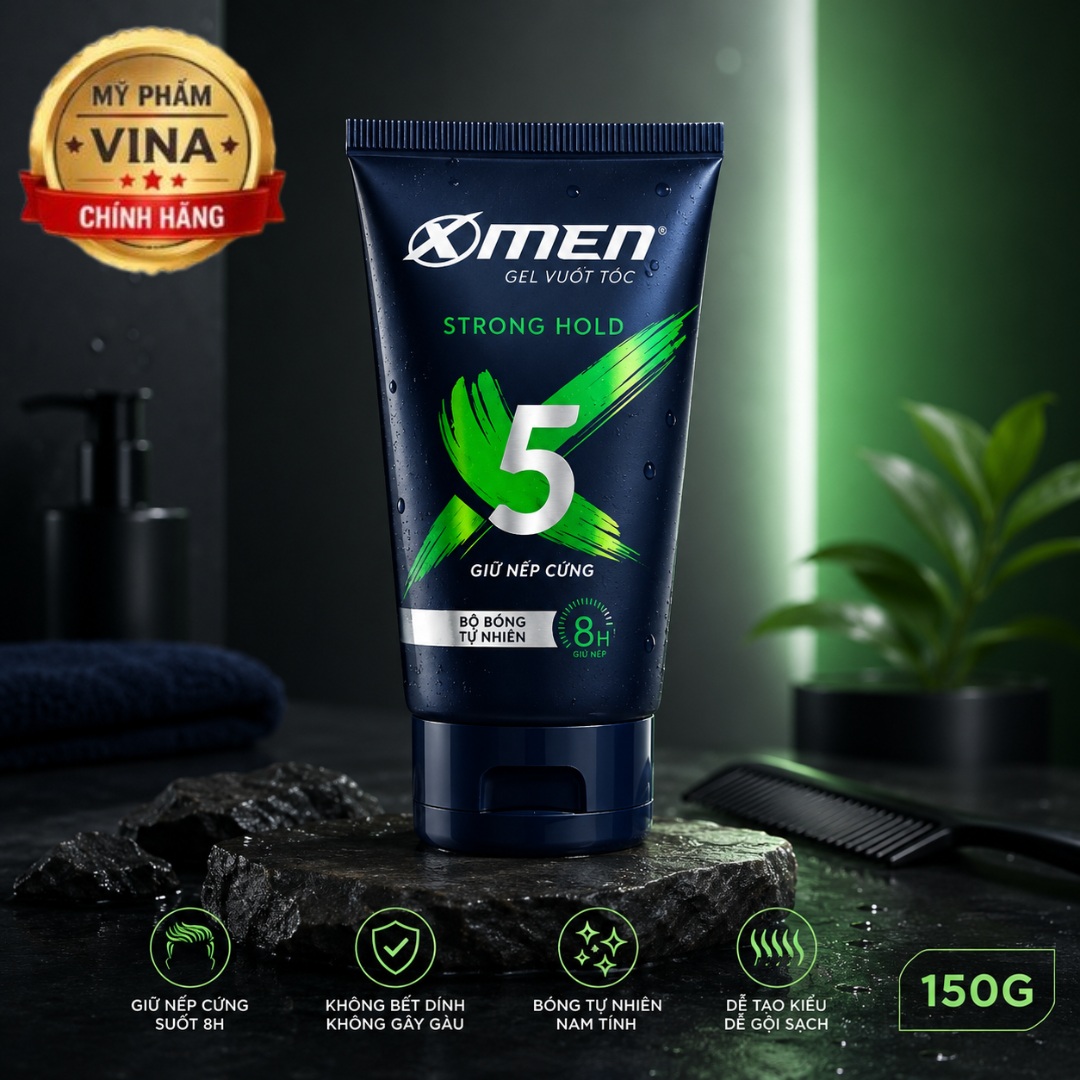 Gel vuốt tóc XMen Strong Hold tạo nếp cứng cực nhanh 150g