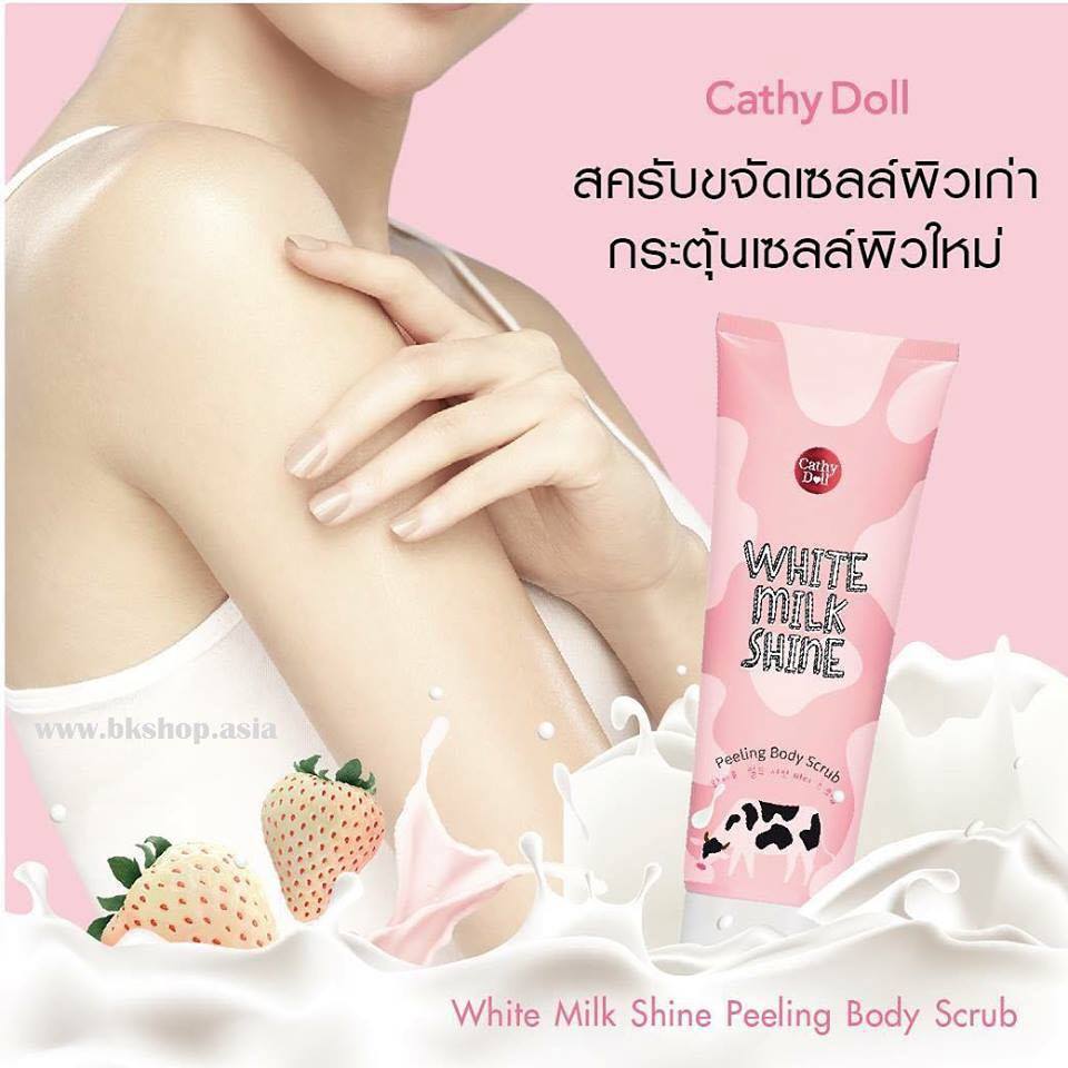 GEL TẨY TẾ BÀO CHẾT CATHYDOLL WHITE MILK SHINE Peeling Body Scrub 320ml từ Thái Lan 1