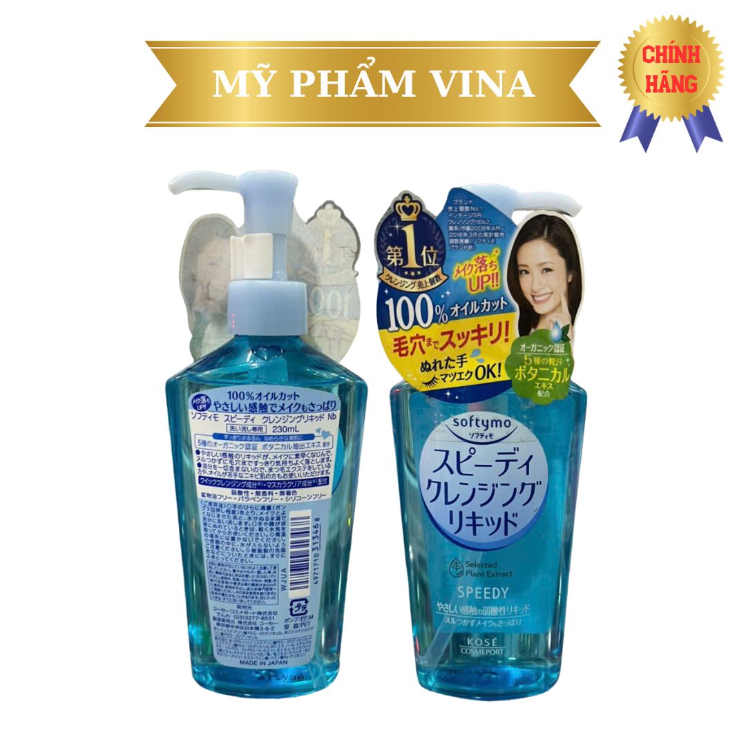 Dầu tẩy trang Kose softymo speedy cleansing oil 230ml (chai màu xanh) 2