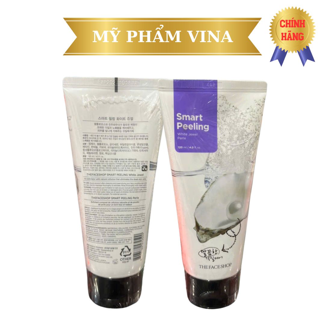 Tẩy tế bào chết ngọc trai The Face Shop Smart White Jewel Peeling 120ml 2