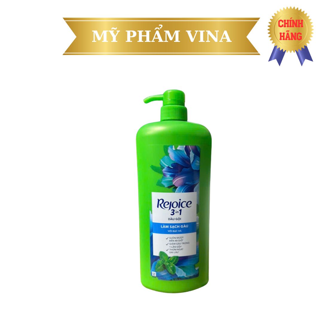 Dầu Gội Rejoice Tinh Dầu Bạc Hà Giảm Gàu 3 Trong 1 - 1200ML