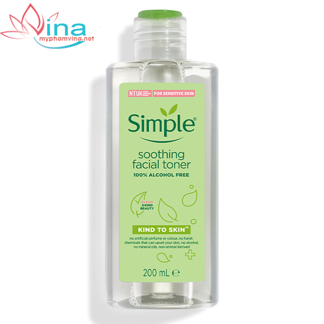 Nước Hoa Hồng Simple Dịu Nhẹ Cho Da Nhạy Cảm Soothing Facial Toner 200ml - 400ml 2