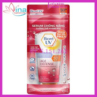 Tinh Chất Dưỡng Thể Chống Nắng, Kháng Bụi Biore UV Anti-Pollution Body Care Serum Age Defense SPF 50+/PA+++ 150ml 1