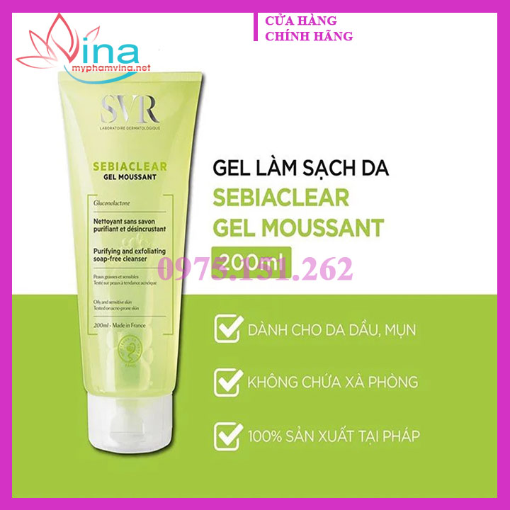 Sữa Rửa Mặt SVR Sebiaclear Purifying & Exfoliating Soap-Free Cleanser 200ml