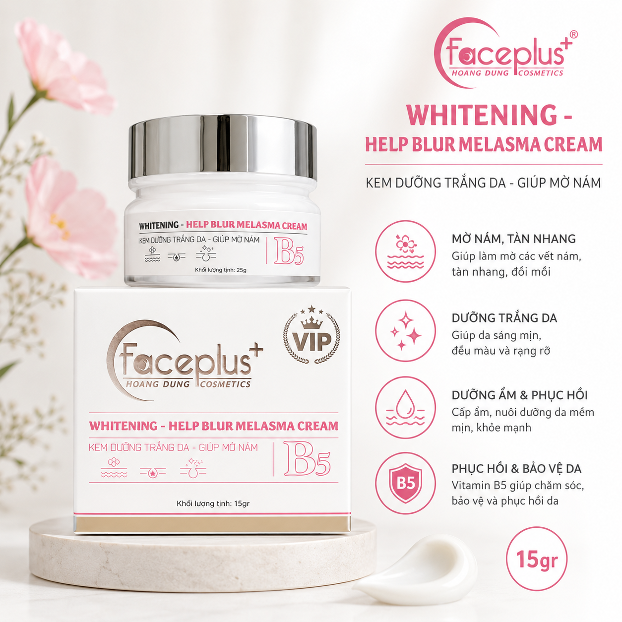 Kem FacePlus+ Sạch Nám - Tàn Nhang - Đồi Mồi 15g 1