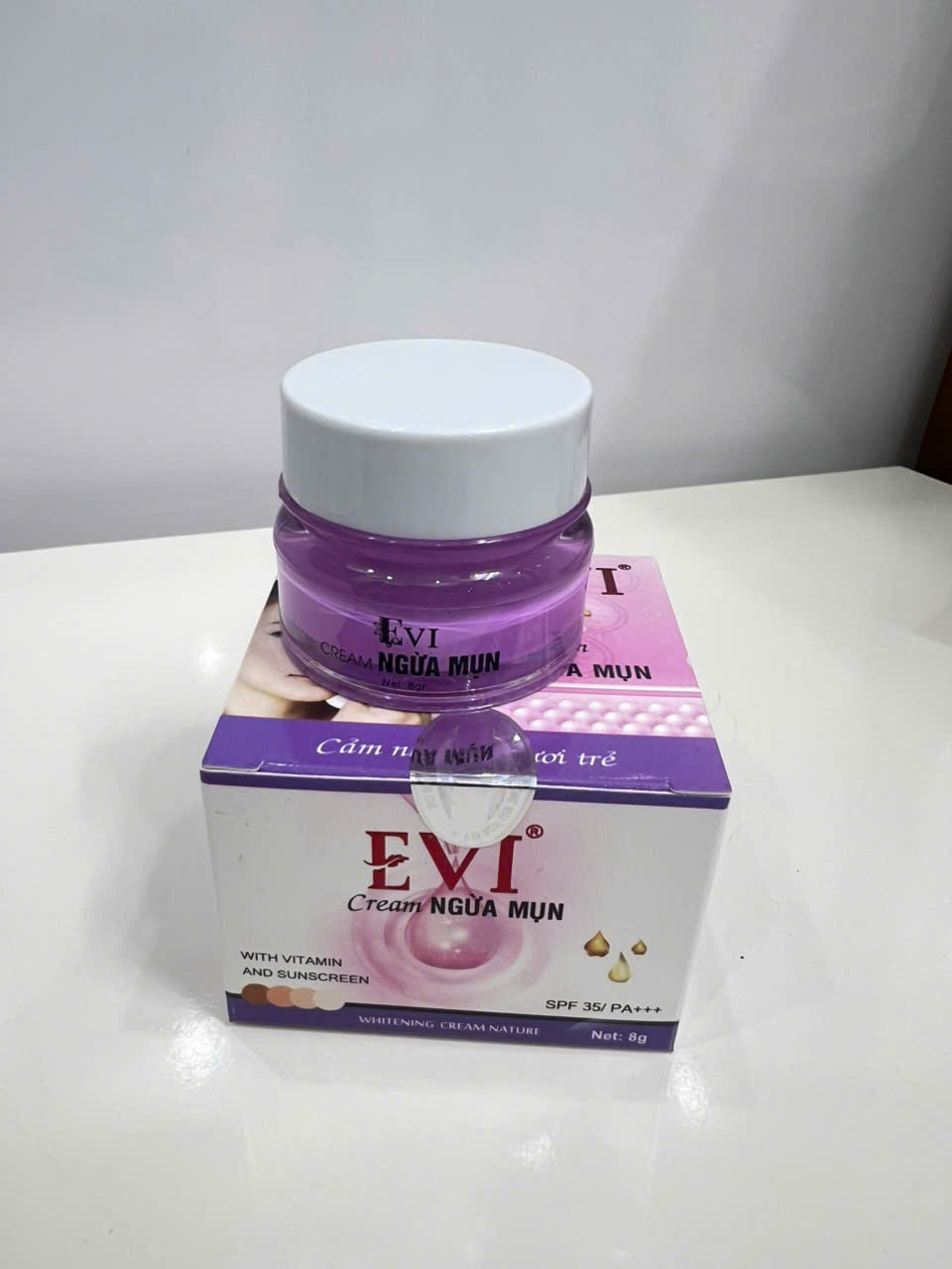 Kem EVI ngừa mụn trắng da 8gr