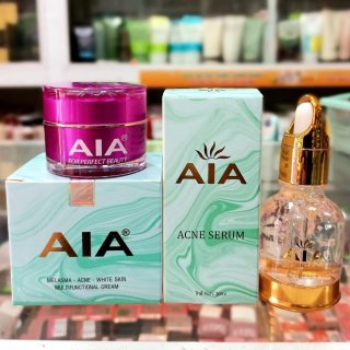 Combo kem 7g và serum 30ml giảm mụn dưỡng trắng da AIA ( màu xanh) 1