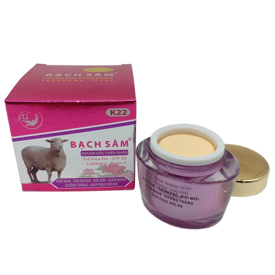 Kem Bạch sâm K22 Sạch nám - Tàn nhang - Đồi mồi - Giảm nhăn - Dưỡng trắng - Giúp phục hồi da 22gr