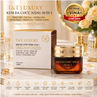 Kem T&T LUXURY đa chức năng 10 IN1 phục hồi - tái tạo - dưỡng ẩm - nám - trắng da - chống nắng SPF 45 PA++  20gr