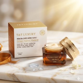 Kem T&T LUXURY đa chức năng 10 IN1 phục hồi - tái tạo - dưỡng ẩm - nám - trắng da - chống nắng SPF 45 PA++  20gr