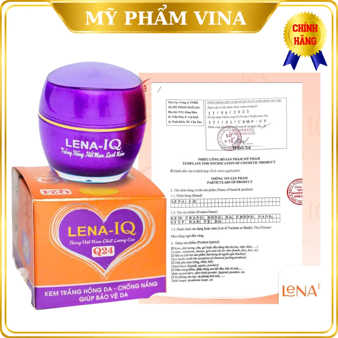 Kem LENA-IQ Q24 Trắng Hồng Da - Chống Nắng - Bảo Vệ Da Mặt - Ngăn Ngừa Lão Hóa10g 2