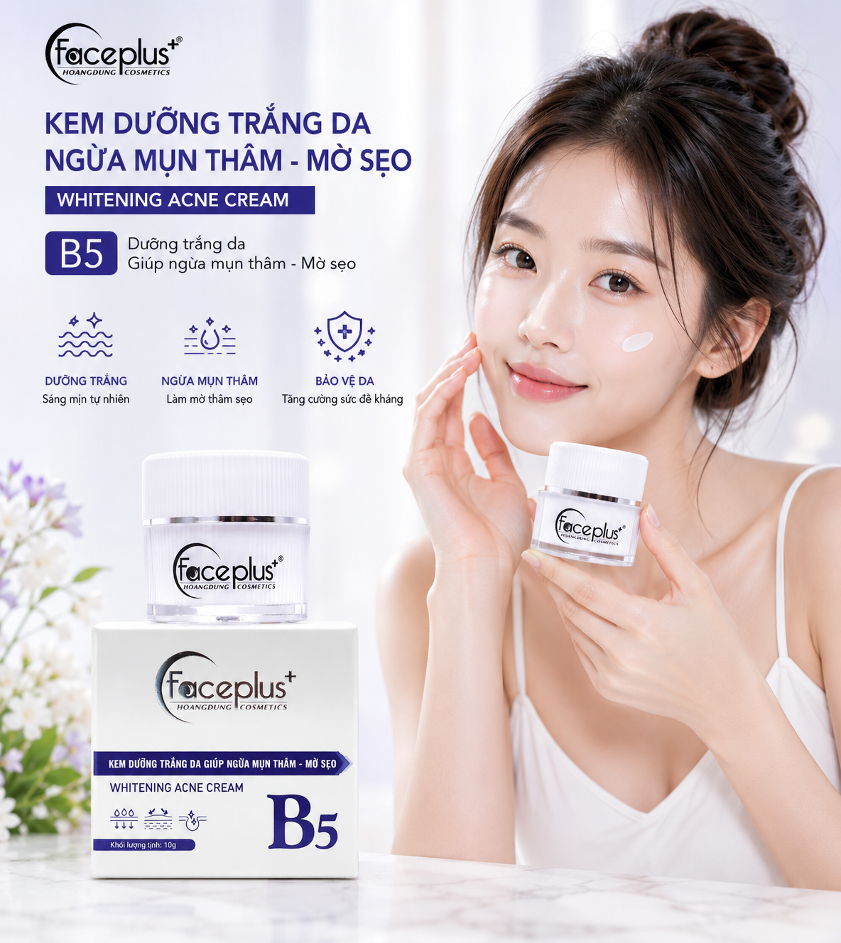 Kem FacePlus+ dưỡng trắng da ngừa mụn thâm 10gr 2