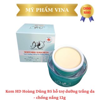( Xanh) Kem Whitening Sunscreen HD Hoàng Dũng B5 - Hỗ Trợ Trắng Da, Chống Nắng 12g 2