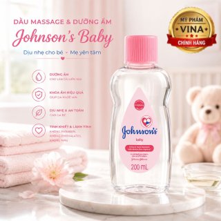 Dầu masage và dưỡng ẩm Johnsons Baby (200ml)
