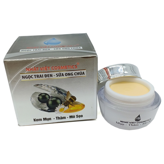 Kem Nhật Việt Ngọc Trai Đen - Sữa Ong Chúa - Mụn - Thâm - Mờ sẹo V11 (10g)