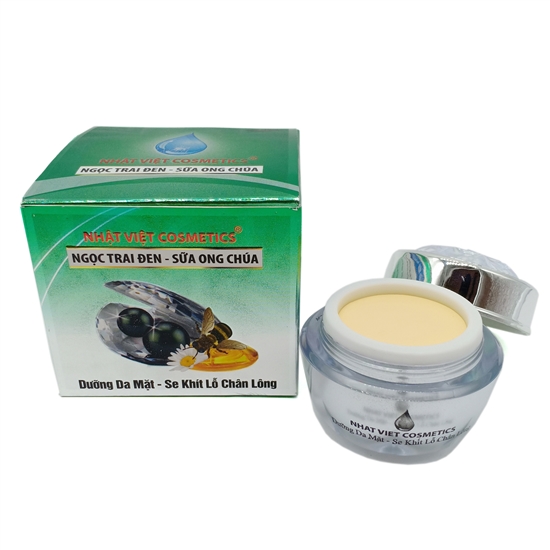 Kem Nhật Việt Ngọc Trai Đen - Sữa Ong Chúa - Dưỡng Da Mặt - Se Khít Lỗ Chân Lông V10 (10g)