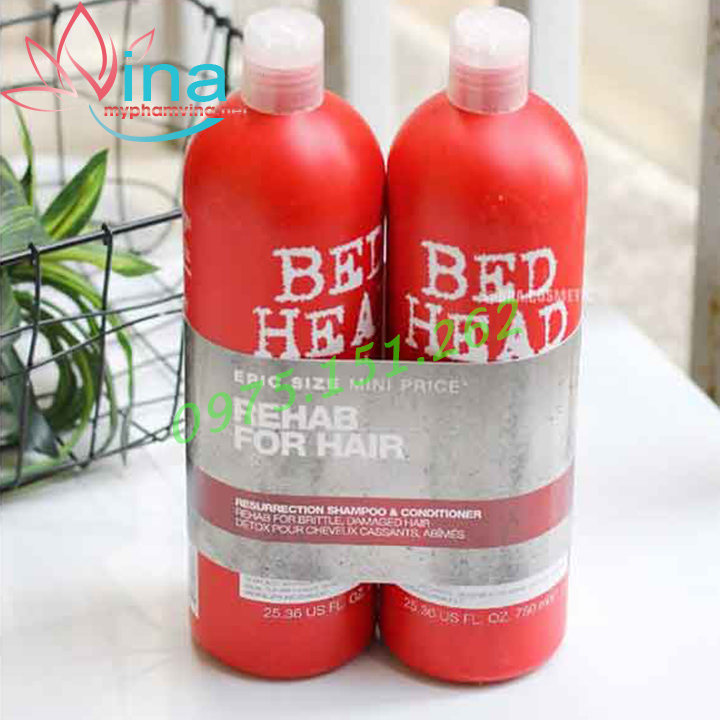CẶP DẦU GỘI XẢ TIGI BED HEAD ĐỎ CHÍNH HÃNG 750ML x 2