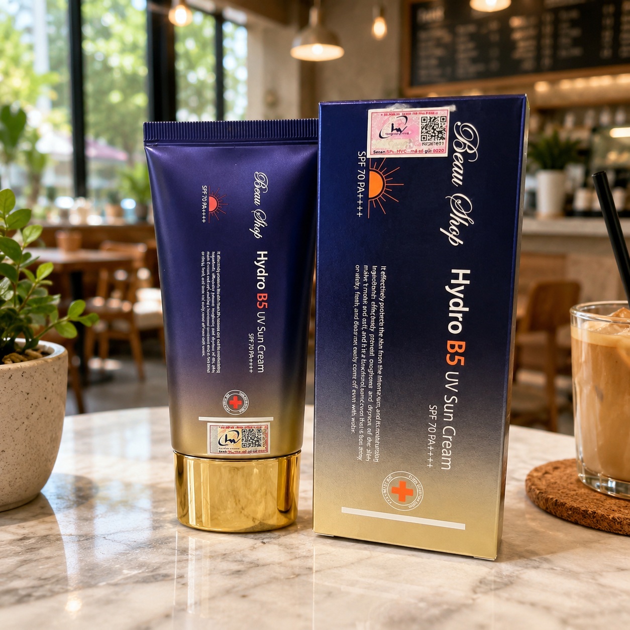 Kem chống nắng BEAU SHOP Hydro B5 UV Sun Cream SPF 70++++ nâng tone, dưỡng ẩm 80GR 2