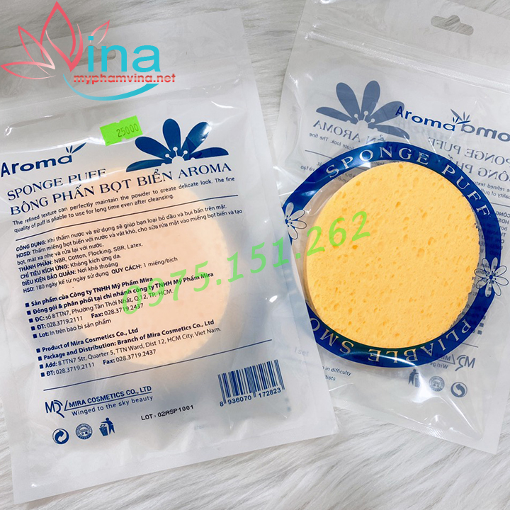 Bông rửa mặt bọt biển an toàn cho da Hàn Quốc Mira Aroma 2
