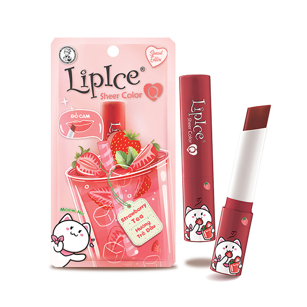 Son dưỡng môi LipIce Sheer Color Q Cô bé Xô - Mẫu Mới Hương Trà Dâu
