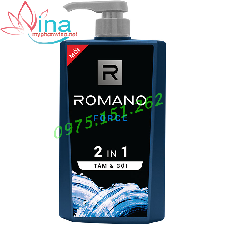 Dầu Tắm Gội 2 Trong 1 Dành Cho Nam Romano Force (650g)