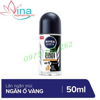 Lăn ngăn mùi NIVEA MEN Black & White 5in1 ngăn vệt ố vàng vượt trội (50ml) 1