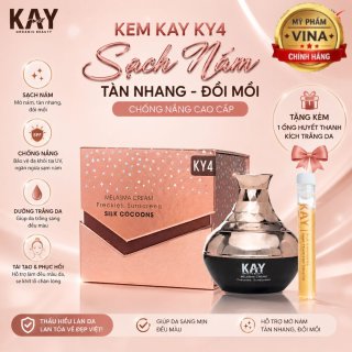 Kem KAY KY4 Sạch Nám Tàn Nhang Đồi Mồi Chống Nắng 30GR - Tặng kèm 1 ống huyết thanh kích trắng da