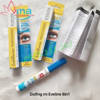 Serum hỗ trợ dưỡng dài mi Eveline 8 in 1 Total Action 10ml 2
