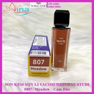 SON KEM MỊN LÌ VACOSI NATURAL STUDIO MATTE LIP CREAM #807: MEADOW- CAM ĐÀO 1