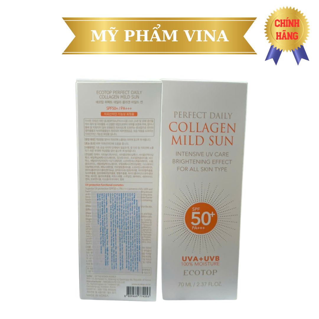 Kem chống nắng Ecotop Perfect Daily Collagen Mild Sun SPF50+ PA+++ 70ml 2