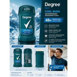  Sáp khử mùi cho nam Degree Men Cool Rush 48H Antiperspirant 76g